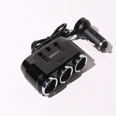 China YANTU B39 Car Accessories 3 Sockets Triple Splitter USB Charger Adapter for Phone Mobile for sale