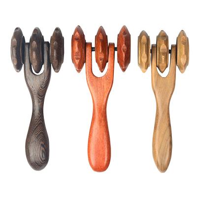 China Wooden Body Gua Sha Tools Leg Professional Lymphatic Body Black Face Drainage Beauty Therapy Wooden Massage Tool for sale