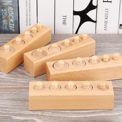 China Hot Selling Puzzle Wooden Educational Toy Cylinder Plug Kids Wooden Wooden Blocks Toys Educational for sale