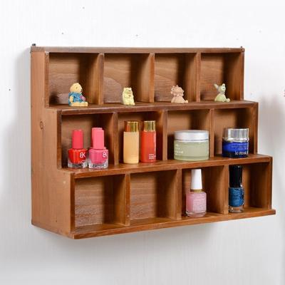 China Home Shelf Organizer Watch Jewelry Storage Boxes Holders Household Viable Wooden Desktop Accessories Rack Storage Storage Box for sale