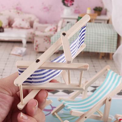 China Hot Selling 1:12 Wooden Toy Rocking Chairs Dollhouse Wooden Beach Folding Mini Chairs ebay Miniatures Wish Amazon LAZADA for sale