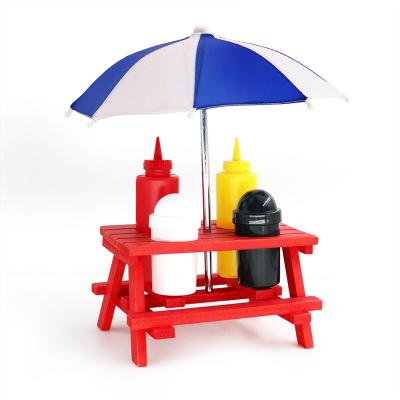 China Grill Parts Hot Selling Wholesale Outdoor Use BBQ Seasoning Rack With Umbrella Dollhouse Kitchen Set Dollhouse Miniature Accessories for sale