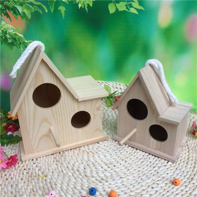 China Hot Sale Wooden Bird Cage Nesting Nesting Parakeet Breeding Parakeet Pet Wooden Bird House Small Viable Wooden Box for sale