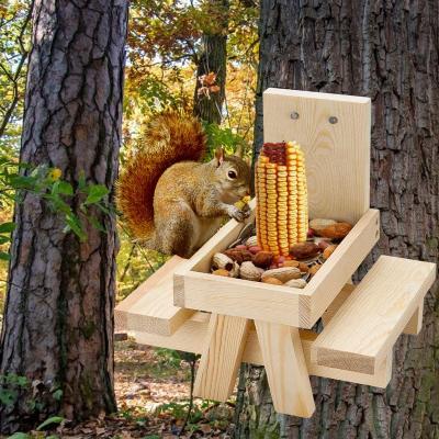 China Sustainable Squirrel Picnic Table Feeder, Lalafancy Wooden Picnic Table Feeder for Squirrels with Corn Cob Holder, Squirrel and Chipmunk GIF for sale