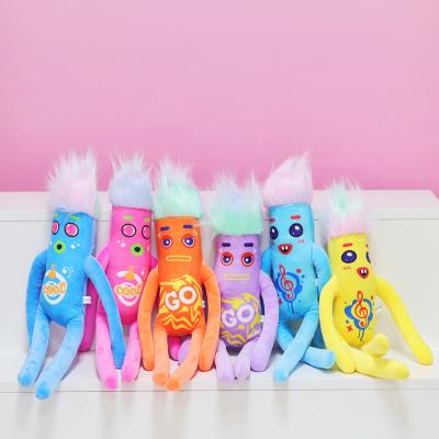 China Hot Popular From Fasion Tiktok New Person Plush Toy Nobody Sausage Stuffed Doll Sausage Colors All Long Hair Sausage Plush Toys for sale