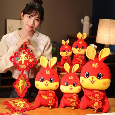 China Lovely Stuffed Animal Doll Lucky Ornament Rabbit Stuffed Plush Toy Chinese Lunar New Year Zodiac Ornament Mascot Stuffed Animal Doll for sale