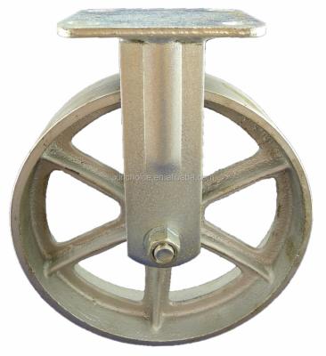 China swivel & Heavy Duty 8x2 Inch Rigid Caster Wheel With Iron Wheel for sale