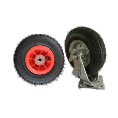 China swivel & 2..50-4 Rigid Heavy Duty Pneumatic Rubber Caster Wheel With Backing Plate for sale