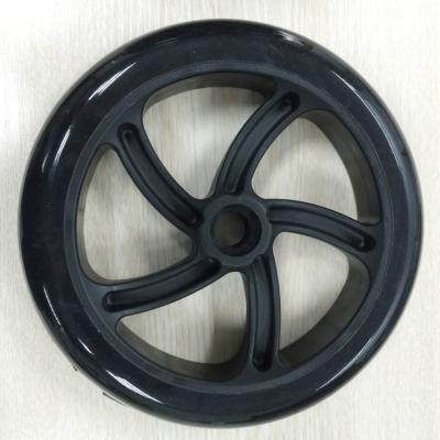 China Polyurethane 110mm PU Wheels For Baby Stroller Luggage Hand Truck Customized Core Any Color PU Wheels Factory for sale