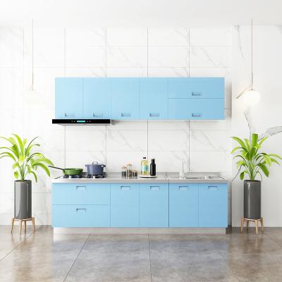 China Blue Modern Quality Sideboards Stainless Steel Buffet Kitchen Cupboard Designs for sale