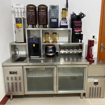 China Factory direct wholesale modern stainless steel kitchen fridge refrigerator working table coffee counters with layout for sale