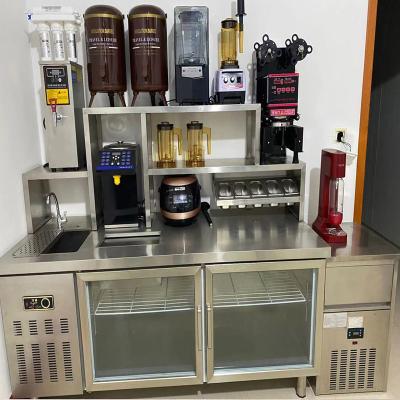 China Small counter modern design coffee shop Spain coffee water bar table with bubble tea full set of equipment for sale