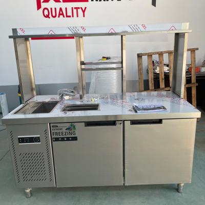 China Modern Chinese Supplier OEM Bubble Tea Working Counter Cooler Freezer Drink Work Table for sale