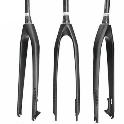 China Road Bikes TOSEEK MTB Carbon Fiber Rigid Fork 26/27.5/29er Full 3K Carbon Fiber Mattes Bike Tapered Fork Mountain Bike Disc Brake Rigid Straight Fork for sale