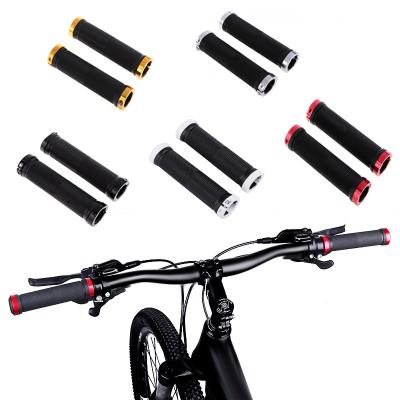 China BMX 6 Colors MTB Bike Handlebar Grip Rubber Non-Slip Double Lock On Handlebar End Road Bicycle Grip Bar Grip Set Recycling Part for sale