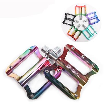 China BMX Mountain Bike Pedal Road Platform Bicycle Pedal Flat Non-slip Aluminum Alloy High Strength Colorful Pedal for sale