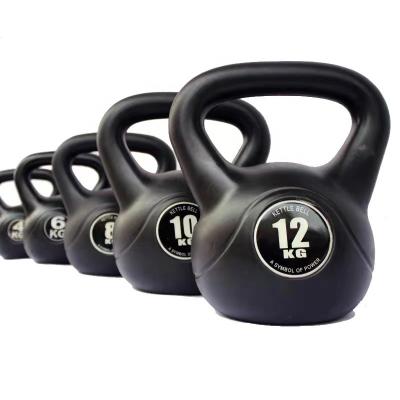 China China Competition Custom Kettlebell From Universal Supplier Golden PE+cement With Logo for sale