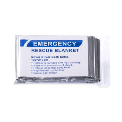 China Gold-Silver Aluminum Film/Silver-Silver Emergency Blanket For Urgent Case Can Save Life for sale