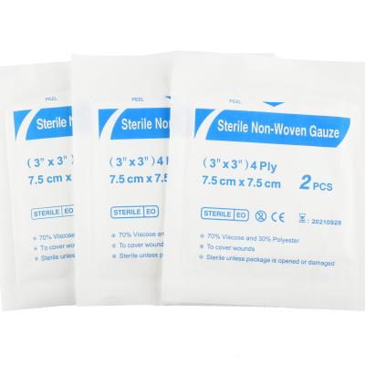 China Medical Sterile Nonwoven Nonwoven Gauze Pad Gauze Protective Pad First Aid Package CE Approved for sale