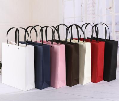 China Recyclable Multi Size Shopping Bag Brown Recyclable Paper Bags With Handles Custom Printing Logo Natural Kraft Paper Bag for sale