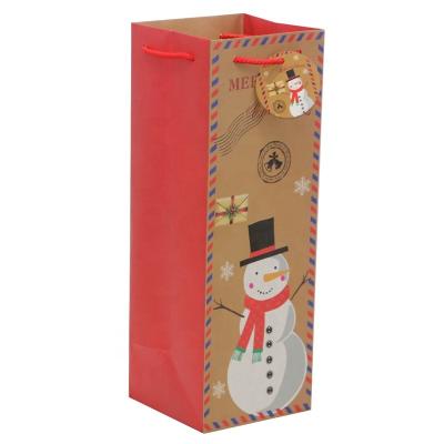 China Recyclable Christmas Gift Whiskey Bottles 750ml Champagne Liquor Spirits Wine Accessories Shopping Packaging Paper Bag For Alcohol for sale