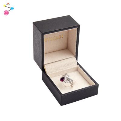 China High Quality Recyclable Type Leather Jewelry Box , Ring Flip Box For Wedding Ring for sale