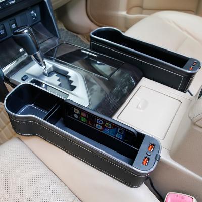 China Auto Car Console Filler Side Car Seat Pocket Organizer With Coin Organizer Gap and Usb Filling Function for sale