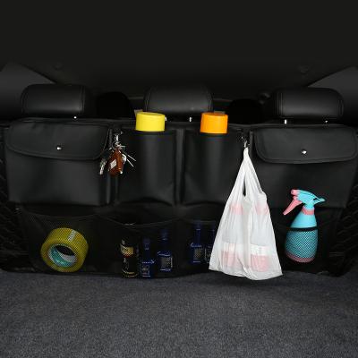 China Foldable Factory Customized SUV 8 Pockets Hanging Rear Seat Storage Organizer Car Trunk Storage Bag Folding Boot for sale