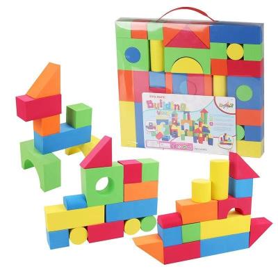 China Self crusted Preschool Toys Boys Girls Soft Stackable Large Foam Building Blocks 108 Piece Eva Foam Building Block Sets Educational For Kids for sale