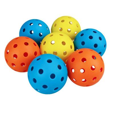 China Sport training Hot Selling Outdoor Honeycomb Mini Custom Color Logo Pickleball Paddle Balls 40 Holes 74mm for sale