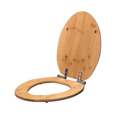 China Slow-Close Toilet Seats Universal Quick Release Buffering Soft Close Solid Wood Thickened Wooden Toilet Seat Cover for sale