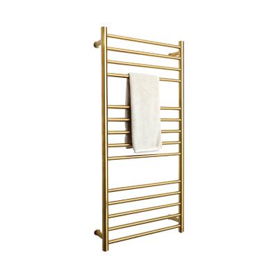 China Heater Golden Luxury 304 Stainless Steel Electric Heated Bath Towel Rail Warmer Rack Radiator for sale