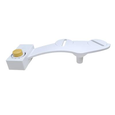 China Easy to Install White Body Bamboo Knob Modern Sleek Design Fresh Clean Water Sprayer Non-electric Self Cleaning Nozzles Classic Bidet Toilet for sale