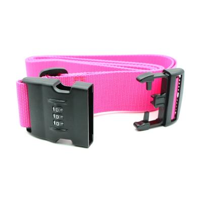 China Custom Printed Eco-friendly Polyester Luggage Strap Bag Adjustable Belt With Digital Lock And Scale for sale