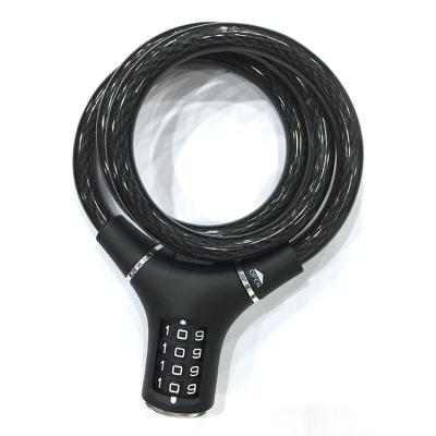 China 4 Digit Eco - Friendly Combination Bicycle Locks Long Cable Bike Lock for sale