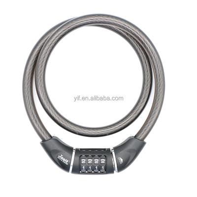 China Brand new high quality anti-theft bicycle lock, 4 Digital code password bicycle combination cable lock for sale