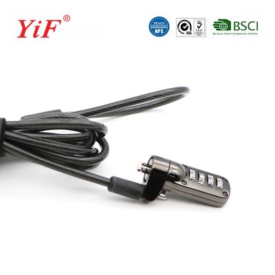 China Universal Cheap Price Security Hardwares Cable Anti-theft Combination Lock For Laptop, MacBook, iPad, Tablet PC YF21067 for sale