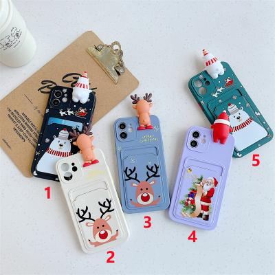 China Christmas Cartoon Deer Case Christmas Cartoon Deer Case For iPhone 13 12 11 Pro 7 Max 8 Plus X XS XR Soft Silicone Protective Cover Shockproof Case for sale