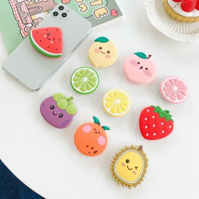 China Phone Ring Stand Holder For iPhone Samsung Huawei Xiaomi Redmi Universal Cartoon Fruit Silicone Finger Grip Cute Ring Stand Holder Bracket For TABLET for sale