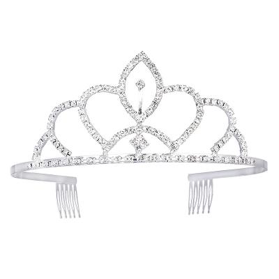 China Hot Sale Fashionable Elegant Crystal Wedding Hair Jewelry Tiara Crown Combs for sale