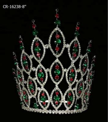 China Elegant Fashionable 8 Inch Rhinestone Pageant Crown King Tiara for sale