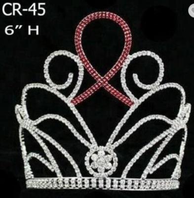 China Fashionable Elegant Rhinestone Ribbon Tiara Pageant Crown for sale