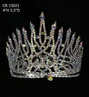 China Fashion Trendy New Elegant Flame Shape Full Round AB Crown for sale