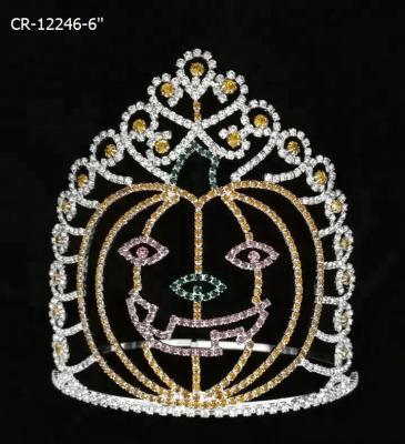 China Fashionable Elegant Kids Halloween Tiara Pageant Pumpkin Crown for sale