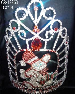 China Fashionable Elegant Santa Claus Christmas Pageant Crowns And Custom Tiara for sale