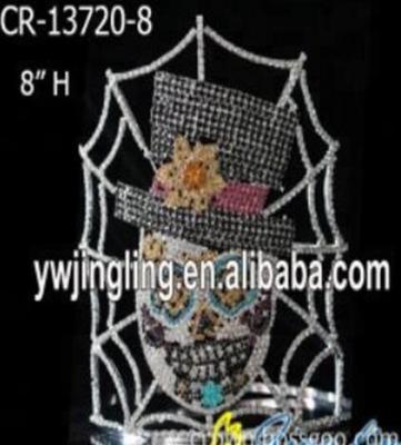 China Halloween Skull Pageant Fashionable Elegant Special Custom Crown for sale