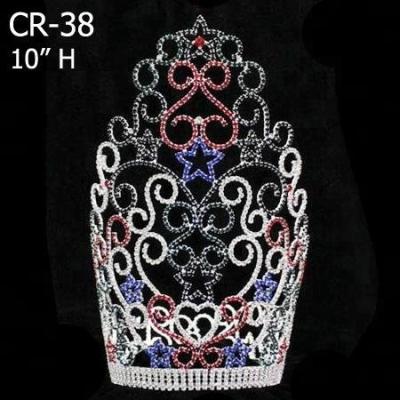 China Large Fashionable Elegant Patriotic Pageant Tiara And Crowns for sale