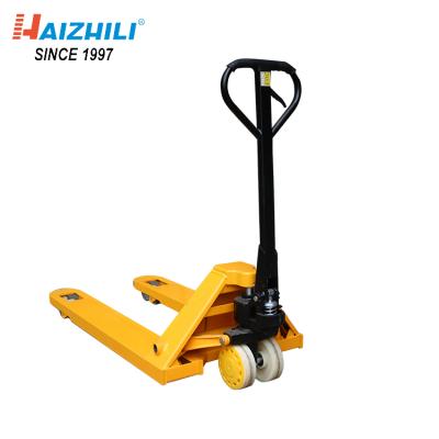 China Hotels HaizhiLi Material Handling Equipment Hydraulic Hand Pallet Jack 2 Ton Pallet Truck for sale