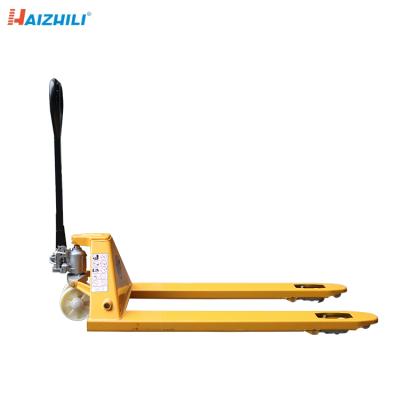 China Hotels HaizhiLi Material Handling Equipment Low Price Hand Pallet Truck Forklift Mechanical Manual Pallet Truck for sale