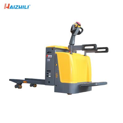 China Hotels HaizhiLi Material Handling Equipment Full Pallet Machine 1500KG Pallet Truck Lift Electric Forklift for sale